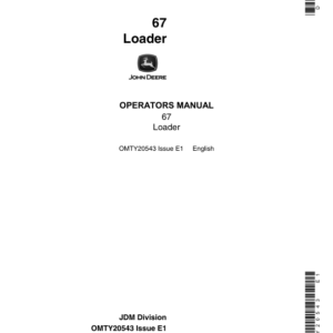 John Deere 67 Loader Operator's Manual (OMTY20543) - Image 1