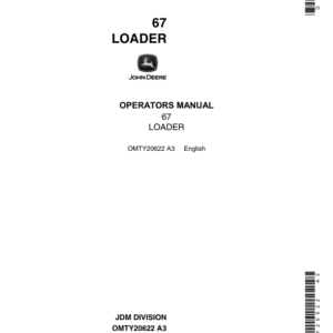 John Deere 67 Loader Operator's Manual (OMTY20622) - Image 1