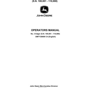 John Deere No. 3 Edgers (100001-110000) Operator's Manual (OMTY20698) - Image 1