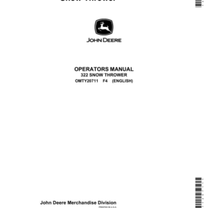 John Deere 322 Snowthrower (-595000) Operator's Manual (OMTY20711) - Image 1