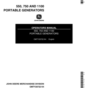 John Deere 550, 750 & 1100 Portable Generators Operator's Manual (OMTY20722) - Image 1