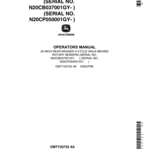 John Deere 20CB, 20CP Walk-Behind Rotary Mowers Operator's Manual (OMTY20752) - Image 1