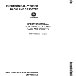 John Deere Electric Tuned Radio/Cassette Operator's Manual (OMTY20860) - Image 1