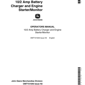 John Deere OP MAN,10/2 AMPBATTERY CHARGER-FR/E Operator's Manual (OMTY21646) - Image 1