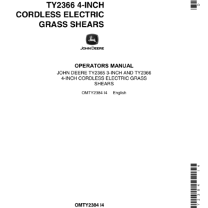 John Deere Electric Grass Shears, TY2365/6 Operator's Manual (OMTY2384) - Image 1