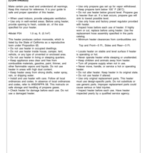 John Deere P24 LP Gas Portable Space Heater Operator's Manual (OMTY24004) - Image 2