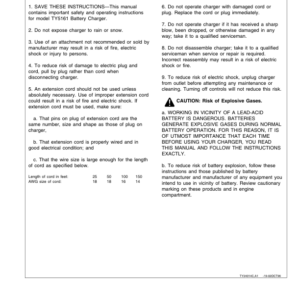 John Deere Manual Battery Charger, TY5161 10/2 Operator's Manual (OMTY24014) - Image 2