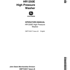 John Deere HR1250 High Pressure Washer Operator's Manual (OMTY24017) - Image 1