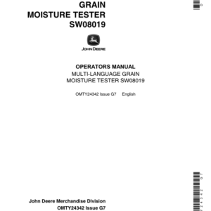 John Deere Multi-Language Grain Moisture Tester Operator's Manual (OMTY24342) - Image 1