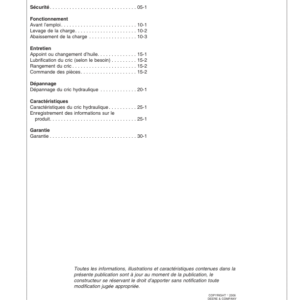 John Deere John Deere Heavy Duty Service Jacks - TY26324, TY26325 Operator's Manual (OMTY26300) - Image 2