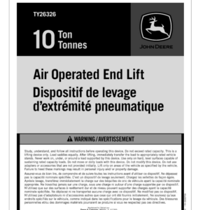 John Deere John Deere TY26326 10-Ton Air Operated End Lift Operator's Manual (OMTY26301) - Image 2