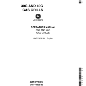 John Deere 30G & 40G Gas Grills Operator's Manual (OMTY3858) - Image 1