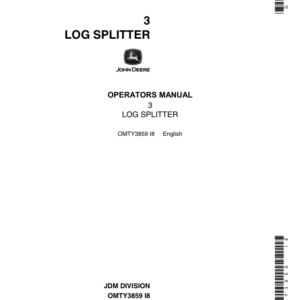 John Deere No. 3 Log Splitter Operator's Manual (OMTY3859) - Image 1