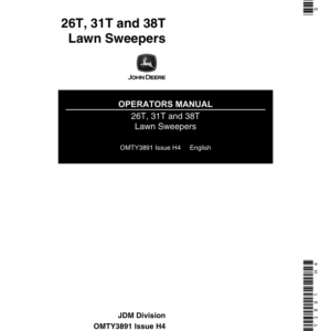 John Deere 26T, 31T, 38T Lawn Sweepers Operator's Manual (OMTY3891) - Image 1