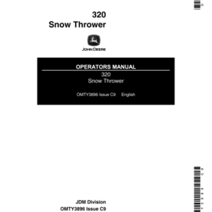 John Deere 320 Snow Thrower Operator's Manual (OMTY3896) - Image 1