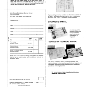 John Deere 320 Snow Thrower Operator's Manual (OMTY3896) - Image 2