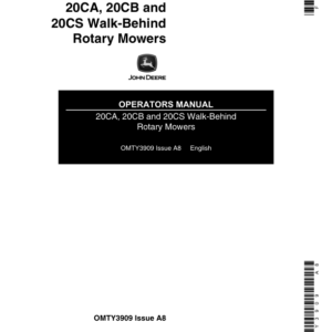 John Deere 20CA, 20CB, 20CS Walk-Behind Rotary Mower Operator's Manual (OMTY3909) - Image 1