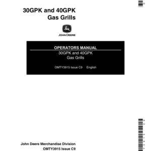 John Deere 30GPK, 40GPK Gas Grills Operator's Manual (OMTY3915) - Image 1