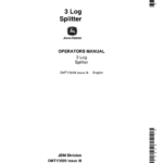 John Deere 3 Log Splitter Operator's Manual (OMTY3928) - Image 1