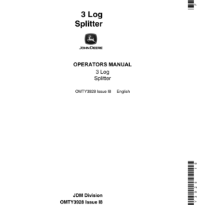 John Deere 3 Log Splitter Operator's Manual (OMTY3928) - Image 1