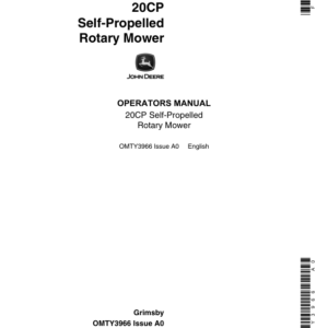 John Deere 20CP Self-Propelled Rotary Mower (040001-) Operator's Manual (OMTY3966) - Image 1