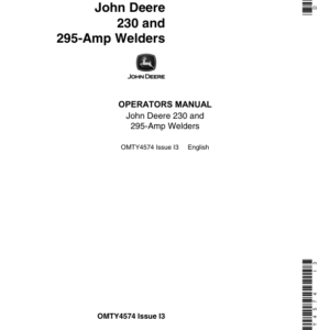 John Deere 230-, 295-AMP Welders Operator's Manual (OMTY4574) - Image 1