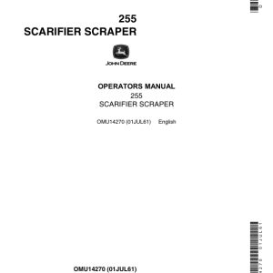 John Deere 255 Scrapers Operator's Manuals (OMU14270) - Image 1