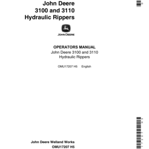 John Deere 3100, 3110 Hydraulic Rippers Operator's Manual (OMU17207) - Image 1