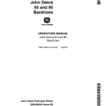 John Deere 93, 95 Attachments Operator's Manuals (OMU40033) - Image 1
