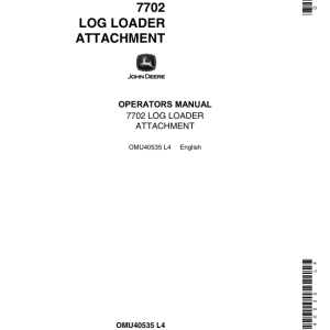 John Deere 7702 Attachments Operator's Manuals (OMU40535) - Image 1