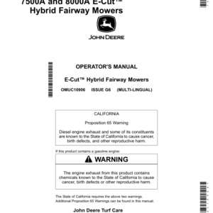 John Deere 7500A, 8000A E-Cut Hybrid Fairway Mowers (North American) Operator's Manual (OMUC10906) - Image 1