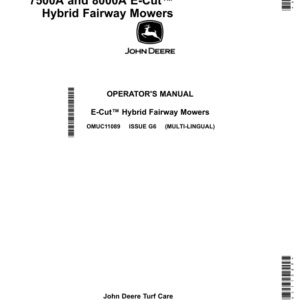 John Deere 7500A, 8000A E-Cut Hybrid Fairway Mowers (Export Edition) Operator's Manual (OMUC11089) - Image 1