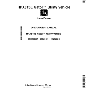 John Deere HPX815E Gator Utility Vehicles Operator's Manual (OMUC12667) - Image 1