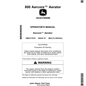 John Deere 800 Aercore Aerator (North American) Operator's Manual (OMUC15510) - Image 1