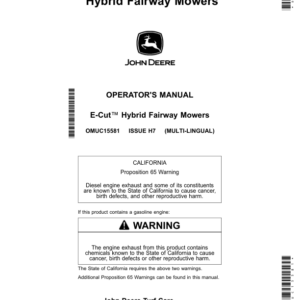 John Deere 7500A, 8000A E-Cut Hybrid Fairway Mowers (North American) Operator's Manual (OMUC15581) - Image 1