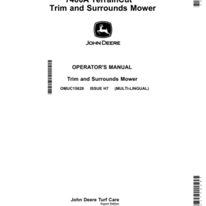John Deere 7400A TerrainCut Trim, Surrounds Mower (Export Edition) Operator's Manual (OMUC15628) - Image 1