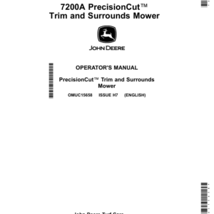 John Deere 7200A PrecisionCut Trim & Surrounds Mowers Operator's Manual (OMUC15658) - Image 1