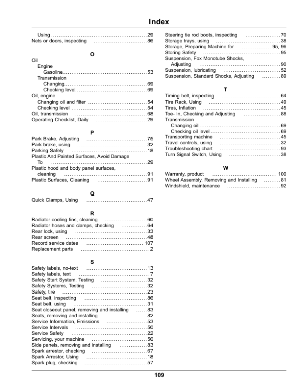 John Deere XUV590E, XUV590M & XUV590E S4, XUV590M S4 Gator Utility Vehicles Operator’s Manual (OMUC17100)