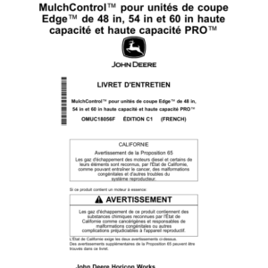 John Deere MulchControl for 48 Inch, 54 Inch, 60Inch Edge High Capacity, High Capacity PRO Mower Decks (Worldwide Edition) Operator's Manual (OMUC18056) - Image 3