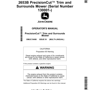 John Deere 2653B PrecisionCut Trim, Surrounds Mower (Serial Number 130001-) (North American) Operator's Manual (OMUC19498) - Image 1