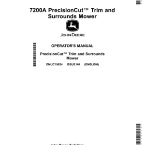 John Deere 7200A PrecisionCut Trim, Surrounds Mower (060001-) Operator's Manual (OMUC19924) - Image 1