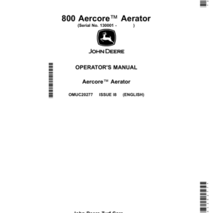 John Deere 800 Aercore Aerators Operator's Manual (OMUC20277) - Image 1