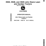 John Deere X940, X948, X949 Lawn, Garden Tractors (080001-090000) (Export Edition) Operator's Manual (OMUC24069) - Image 1