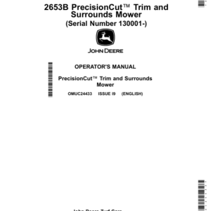 John Deere 2653B PrecisionCut Trim, Surrounds Mower (Serial Number 130001-) (Export Edition) Operator's Manual (OMUC24433) - Image 1