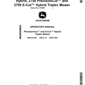 John Deere 2700 PrecisionCut, 2700 E-Cut Hybrid, 2750 PrecisionCut, 2750 E-Cut Hybrid Triplex Mower Operator's Manual (OMUC24435) - Image 1