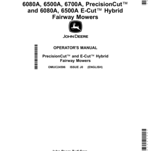 John Deere 6080A, 6500A, 6700A, PrecisionCut (030001-), 6080A, 6500A E-Cut (020001-) Hybrid Fairway Mowers Operator's Manual (OMUC24596) - Image 1