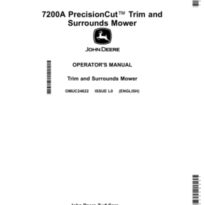 John Deere 7200A PrecisionCut Trim, Surrounds Mower (070001-) Operator's Manual (OMUC24622) - Image 1