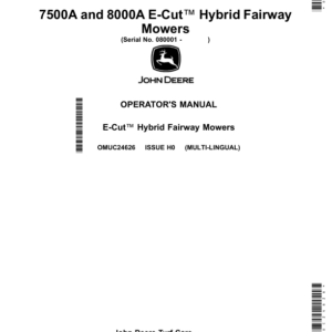 John Deere 7500A, 8000A E-Cut Hybrid Fairway Mowers (Export Edition) Operator's Manual (OMUC24626) - Image 1