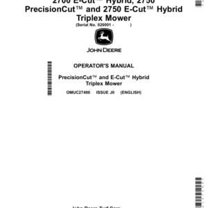 John Deere 2700 E-Cut Hybrid, 2750 PrecisionCut, 2750 E-Cut Hybrid Triplex Mower (020001-) Operator's Manual (OMUC27490) - Image 1