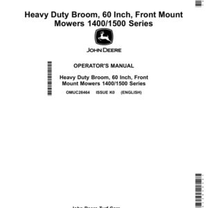 John Deere Heavy Duty Broom, 60 Inch, Front Mount Mowers 1400/1500 Series (010001-) Operator's Manual (OMUC28464E) - Image 1